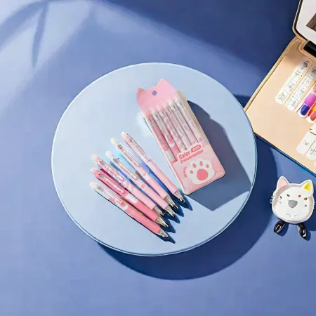 Chenxi Cat Paw Erasable Color-changing Pen 6-piece Set, Soft rubber case Planner Pen, Drawing Pen, Gel Pen, Colorful Creative Erasable Pen Chenxi Cat Paw Erasable Color-changing Pen 6-piece Set, Soft rubber case Planner Pen, Drawing Pen, Gel Pen, Colorful Creative Erasable Pen